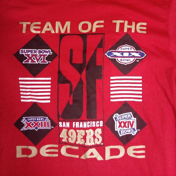 Vintage 80s San Francisco 49ers Team Of The Decade T-Shirt - Picture 1 of 5